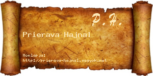 Prierava Hajnal névjegykártya